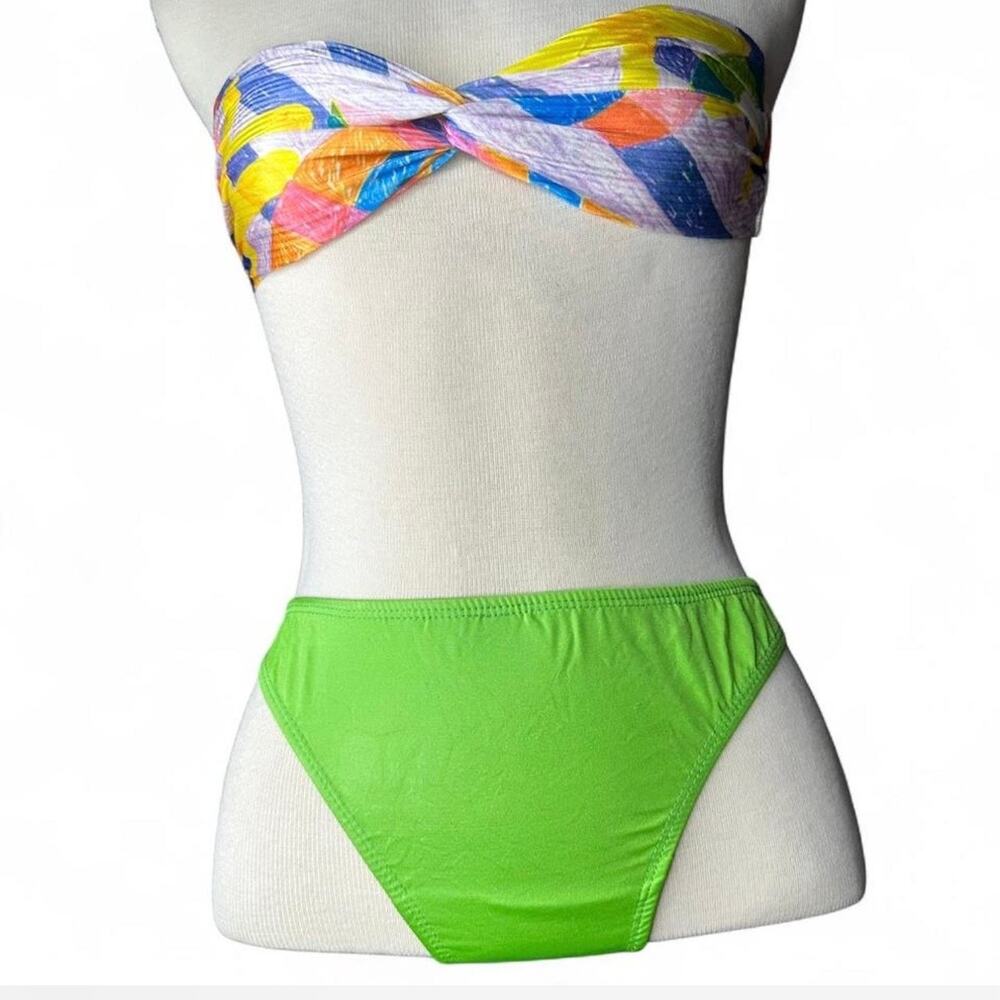 Vintage 80s/90s Bikini Swimwear MIXED SUIT GREEN FLORAL 
Women’s Size XS